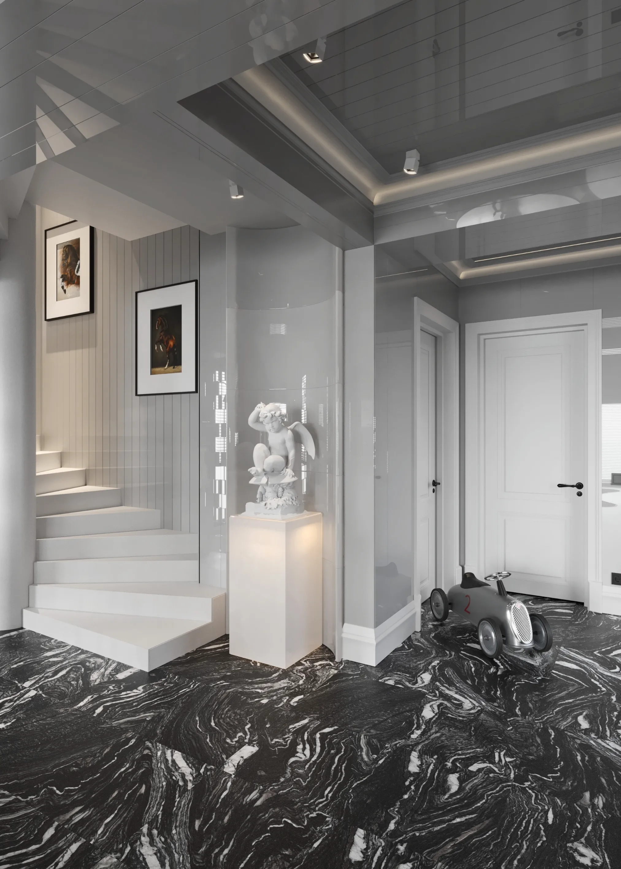 Architectural Staircase Design - Light Shadow and Surface Rhythm